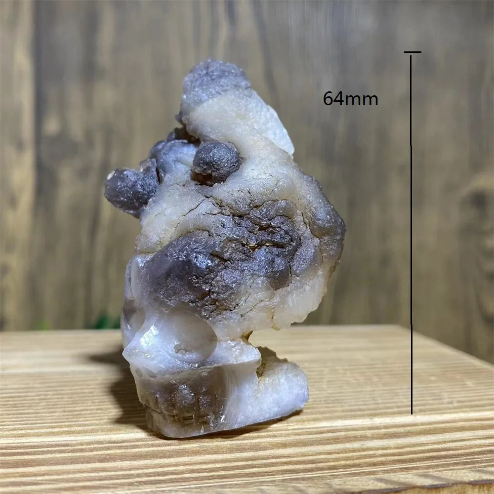 Grey Agate Geode Skull-ToShay.org