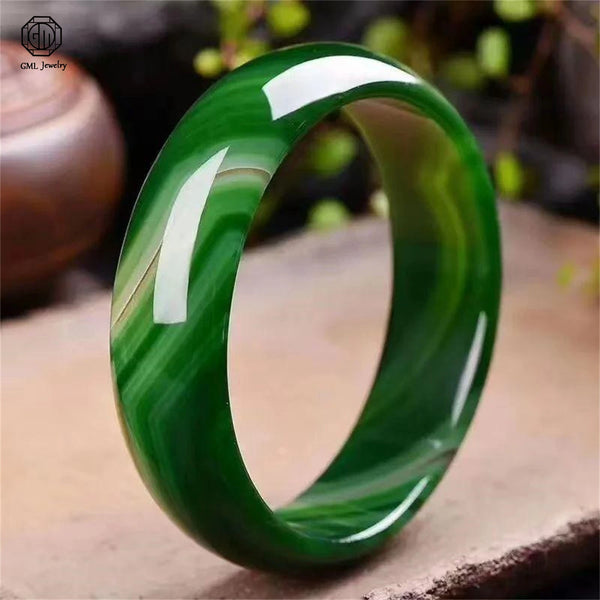Green Moss Agate Bangle-ToShay.org