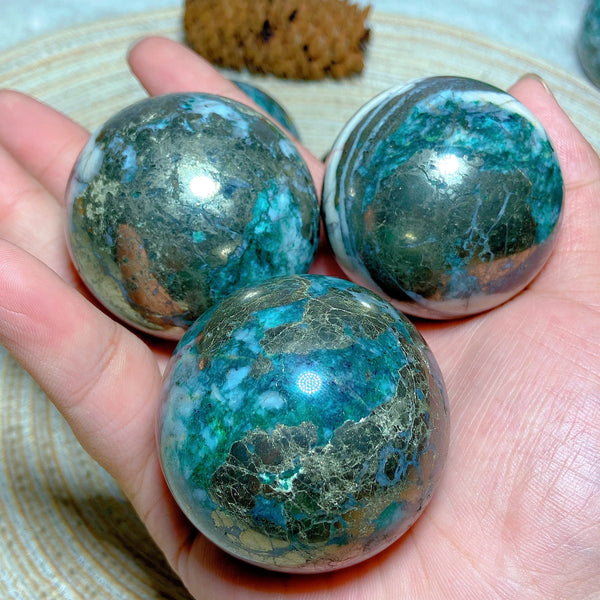 Green Jasper Pyrite Ball-ToShay.org