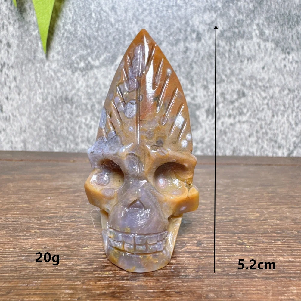 Ocean Jasper Feather Skull-ToShay.org