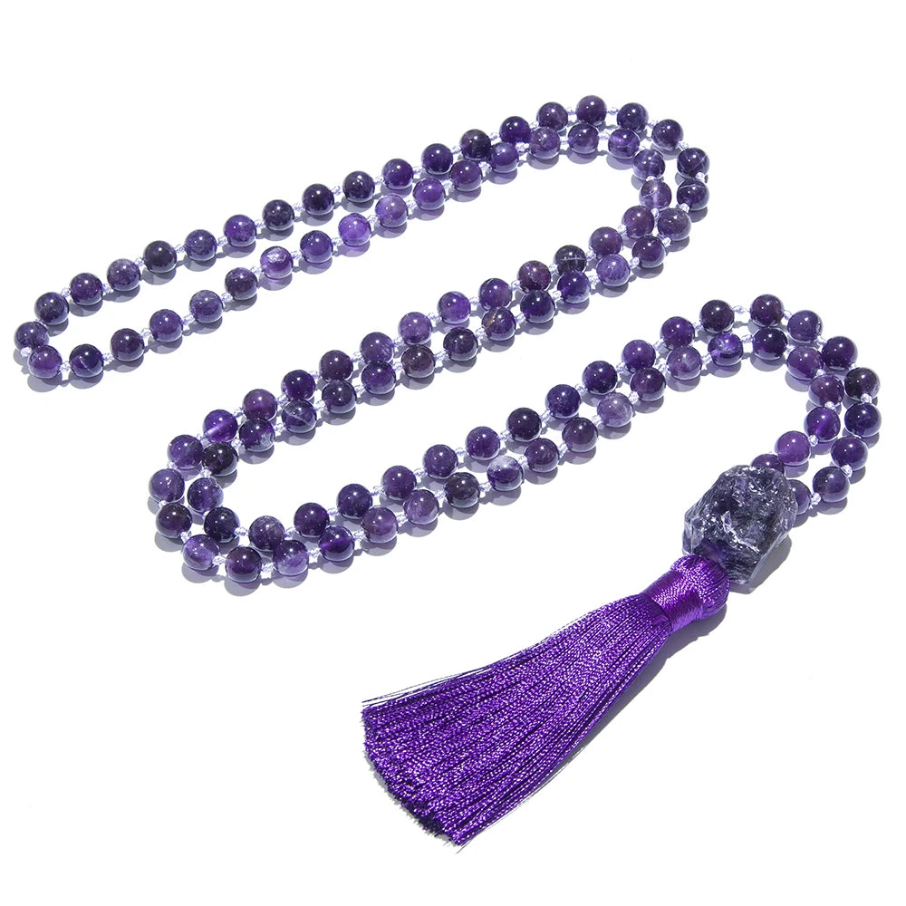 Purple Amethyst Mala Beads-ToShay.org