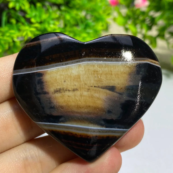 Black Agate Geode Heart-ToShay.org
