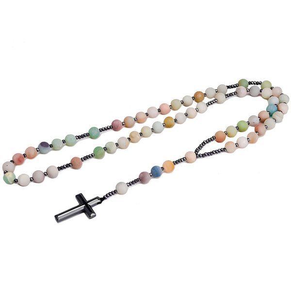 Blue Amazonite BEad Rosary N-ToShay.org