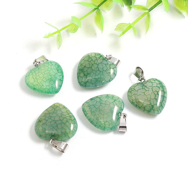 Mixed Dragon Veins Agate Hearts-ToShay.org