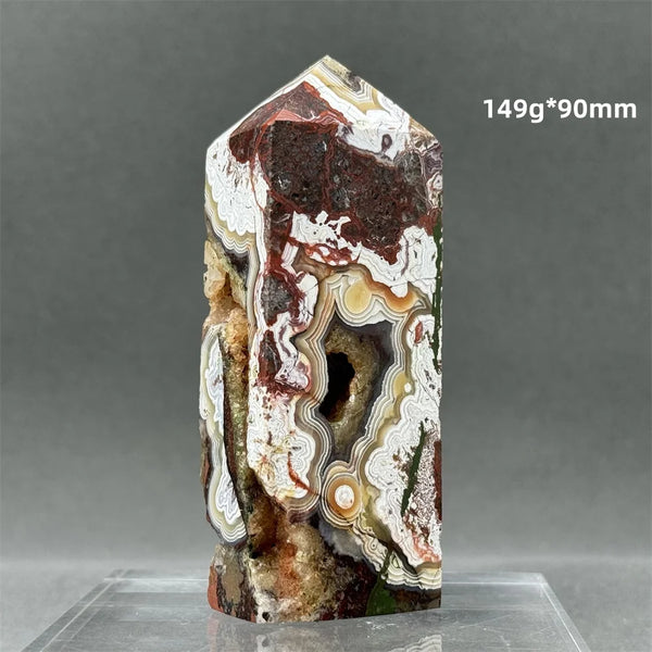Red White Agate Obelisk-ToShay.org