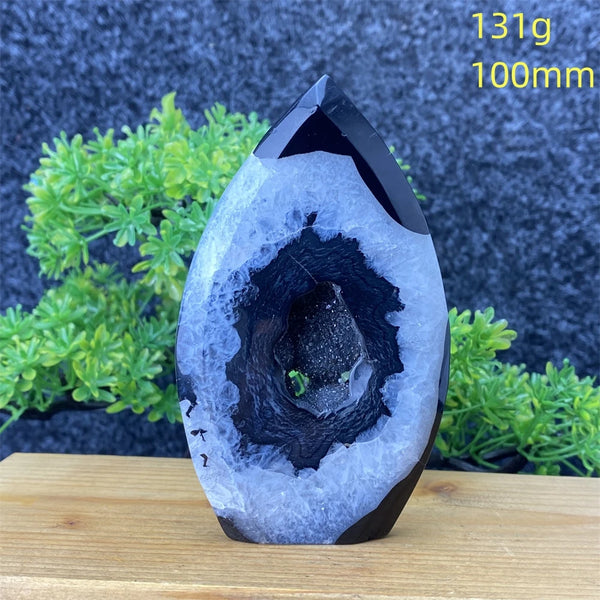 Black Agate Geode Torch-ToShay.org