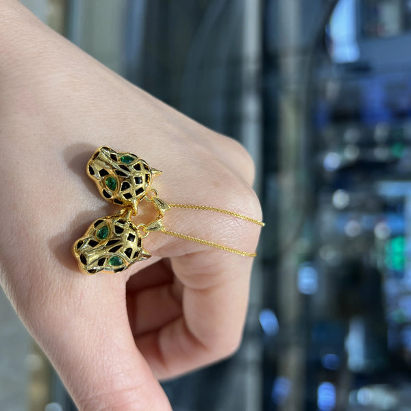 Gold Leopard Head Pendant-ToShay.org