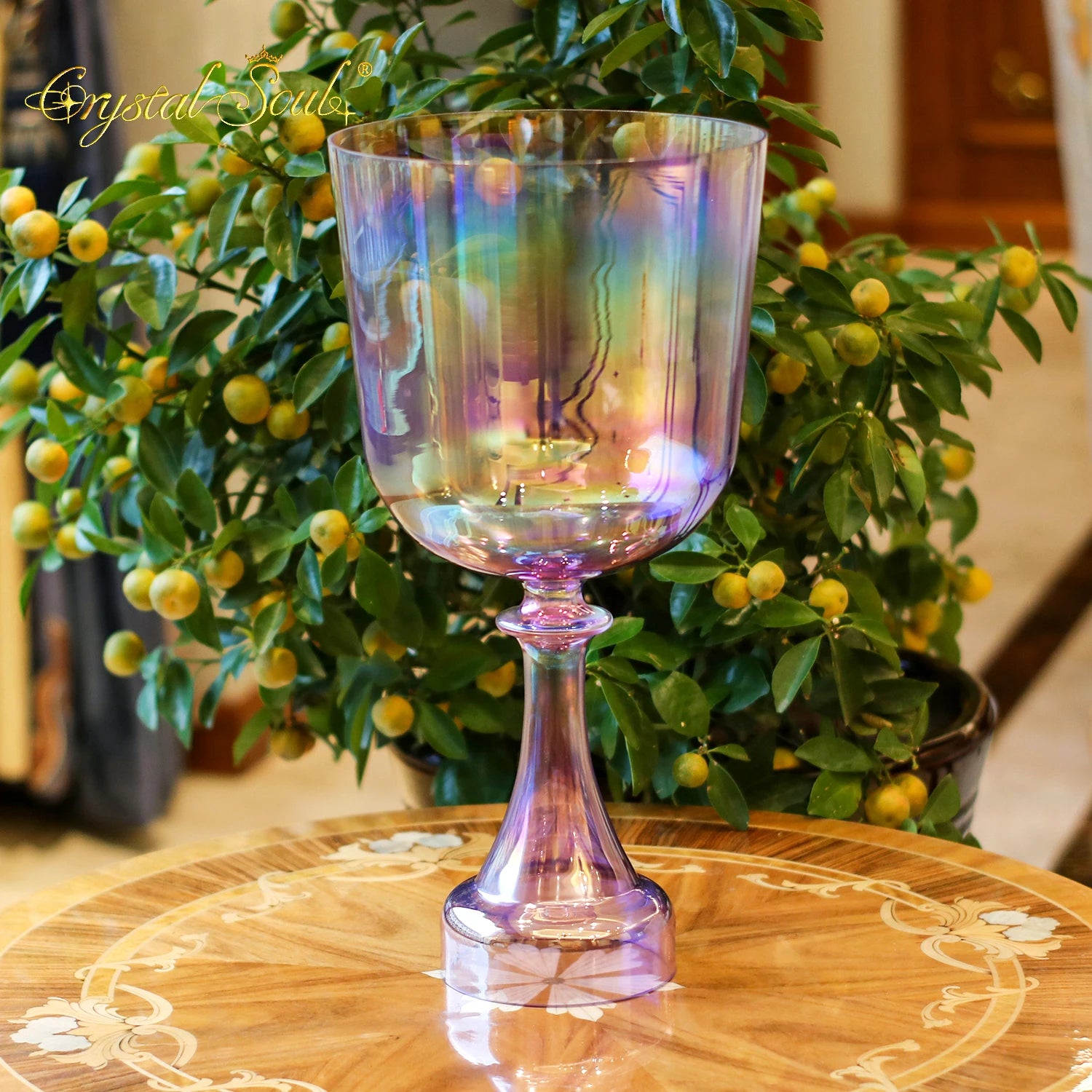 Purple Aurora Crystal Singing Bowl-ToShay.org