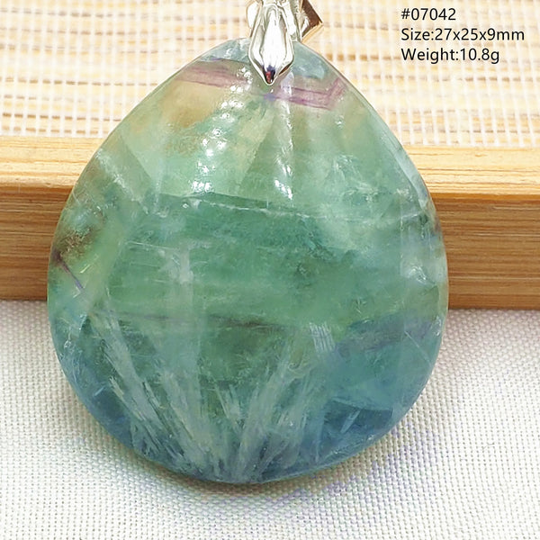 Green Feather Fluorite Pendant-ToShay.org