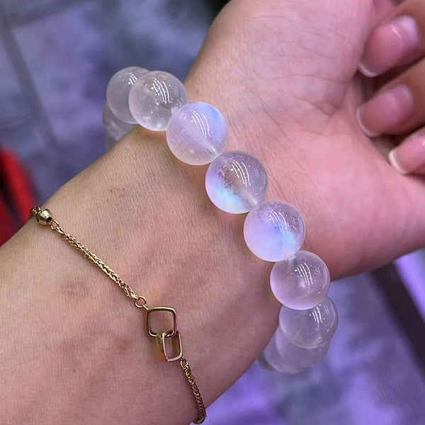 Blue Moonstone Bead Bracelet-ToShay.org