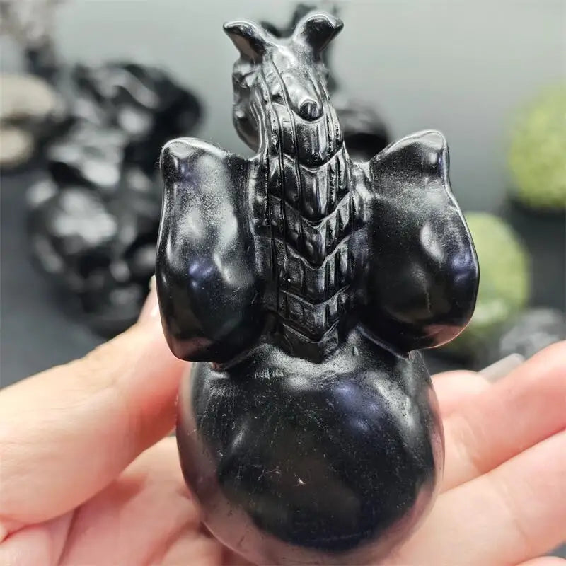 Black Obsidian Dragon Skull-ToShay.org