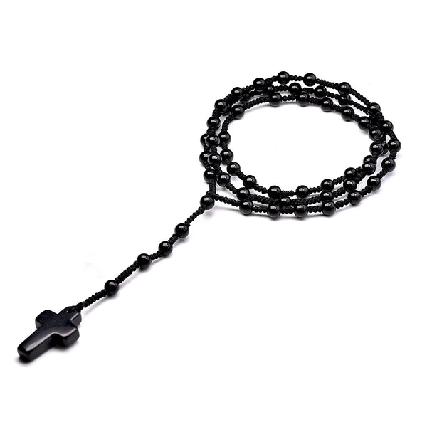Black Agate Rosary Beads-ToShay.org