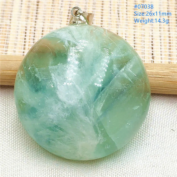 Green Feather Fluorite Pendant-ToShay.org