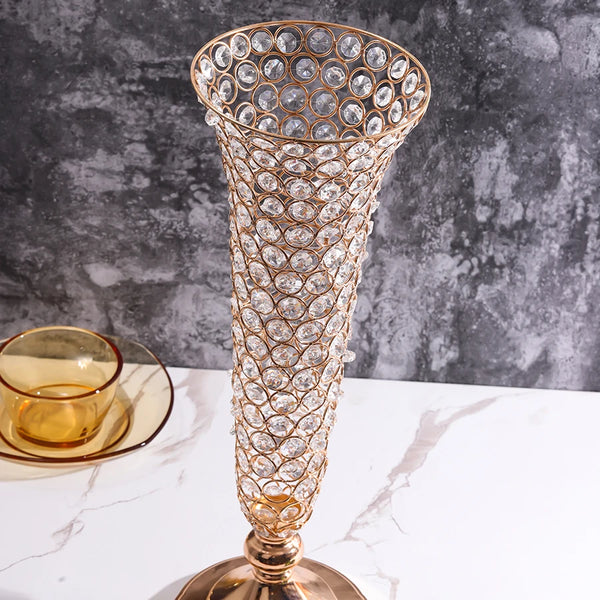 Crystal Bead Flower Vase-ToShay.org