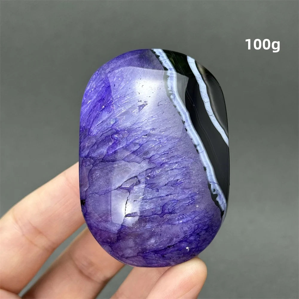 Purple Agate Palm Stone-ToShay.org
