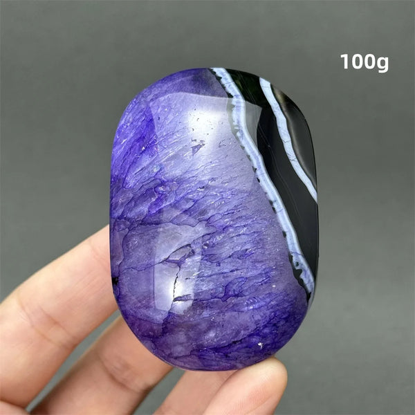 Purple Agate Palm Stone-ToShay.org