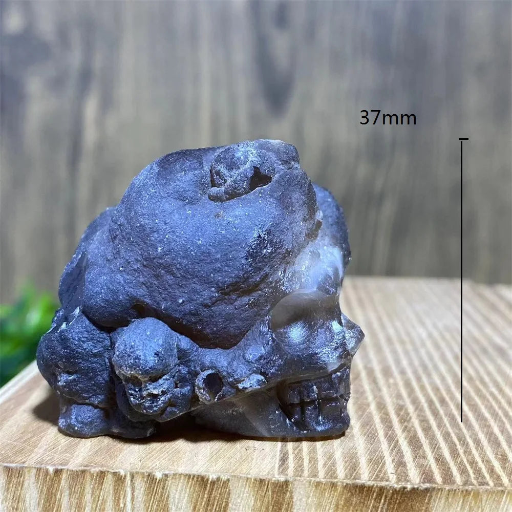 Grey Agate Geode Skull-ToShay.org
