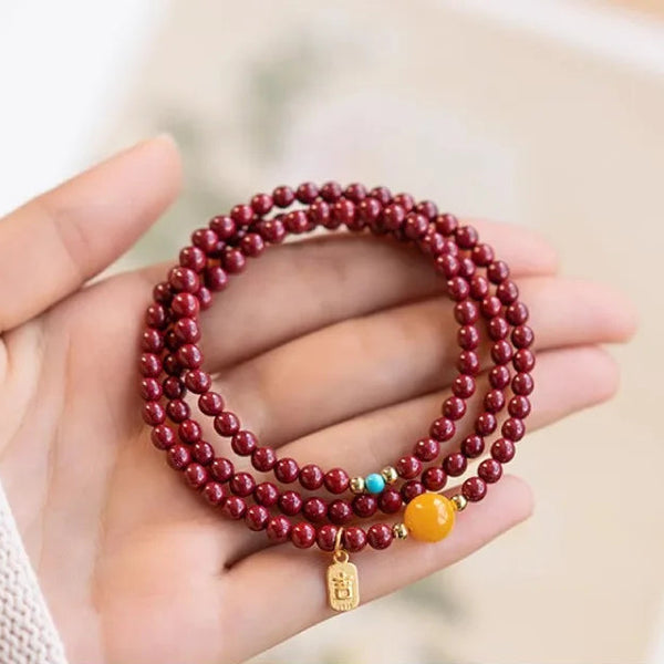 Red Cinnabar Wrap Bracelet-ToShay.org