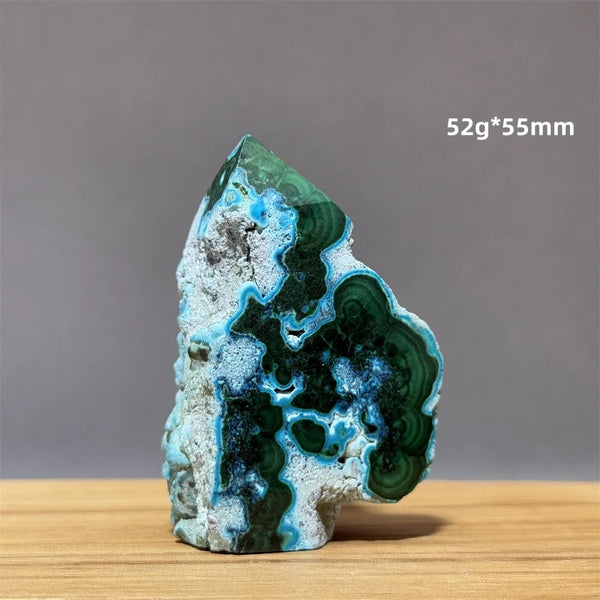 Blue Chrysocolla Malachite Point-ToShay.org
