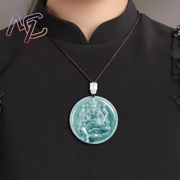 Blue Jadeite Garnesh Pendant-ToShay.org