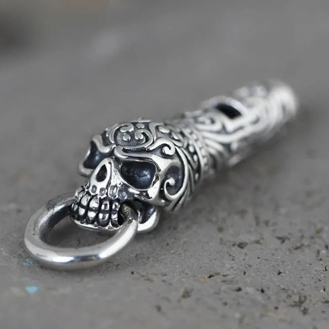 Silver Skull Head Whistle Pendant-ToShay.org