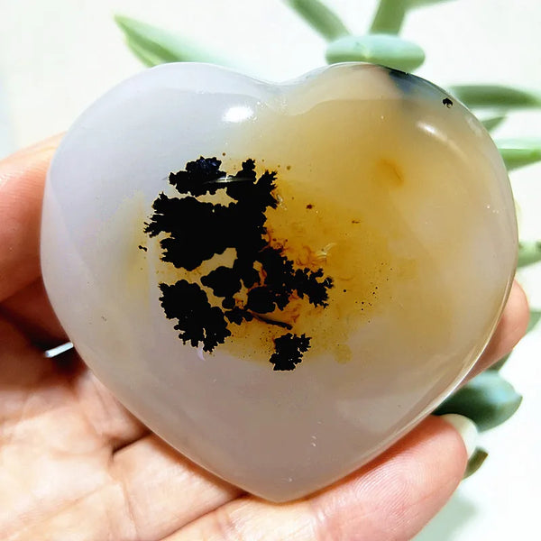 Yellow Moss Agate Heart-ToShay.org
