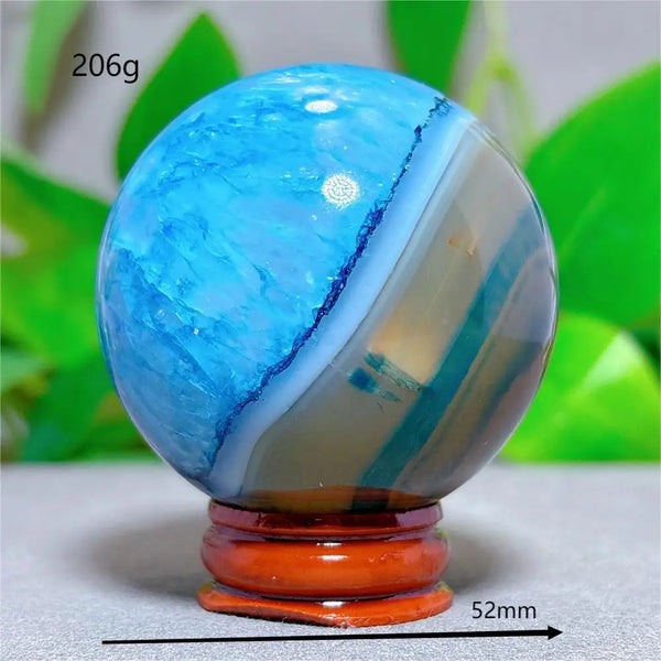 Blue Silk Agate Ball-ToShay.org