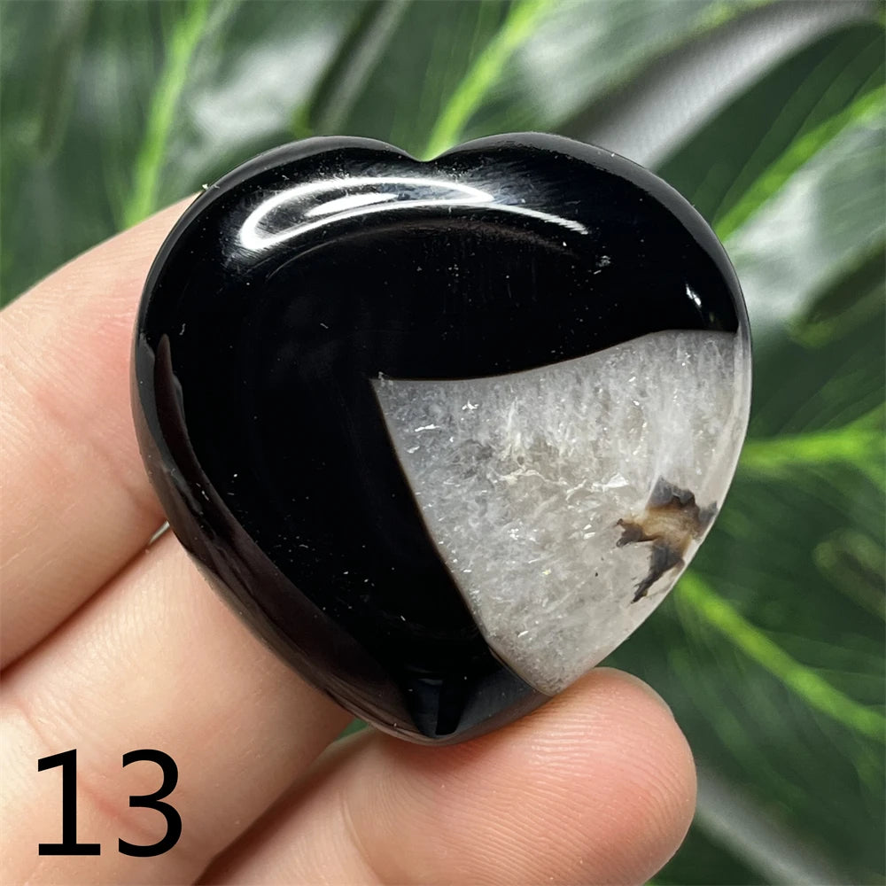Black Agate Geode Heart-ToShay.org
