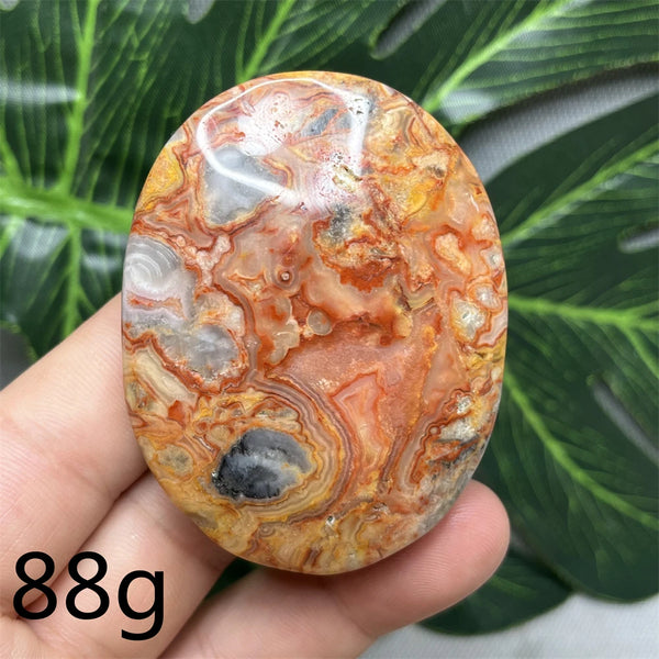 Yellow Crazy Agate Palm Stone-ToShay.org