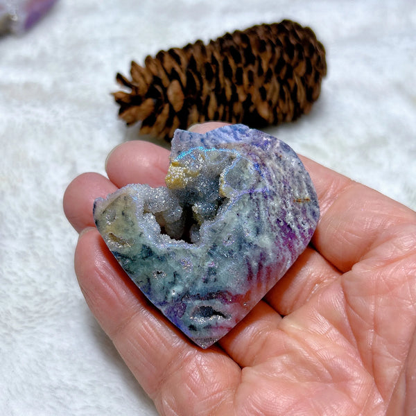 Purple Aura Sphalerite Heart-ToShay.org