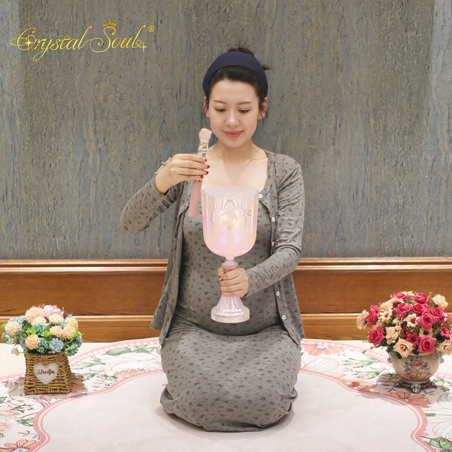 Pink Crystal Singing Chalice-ToShay.org