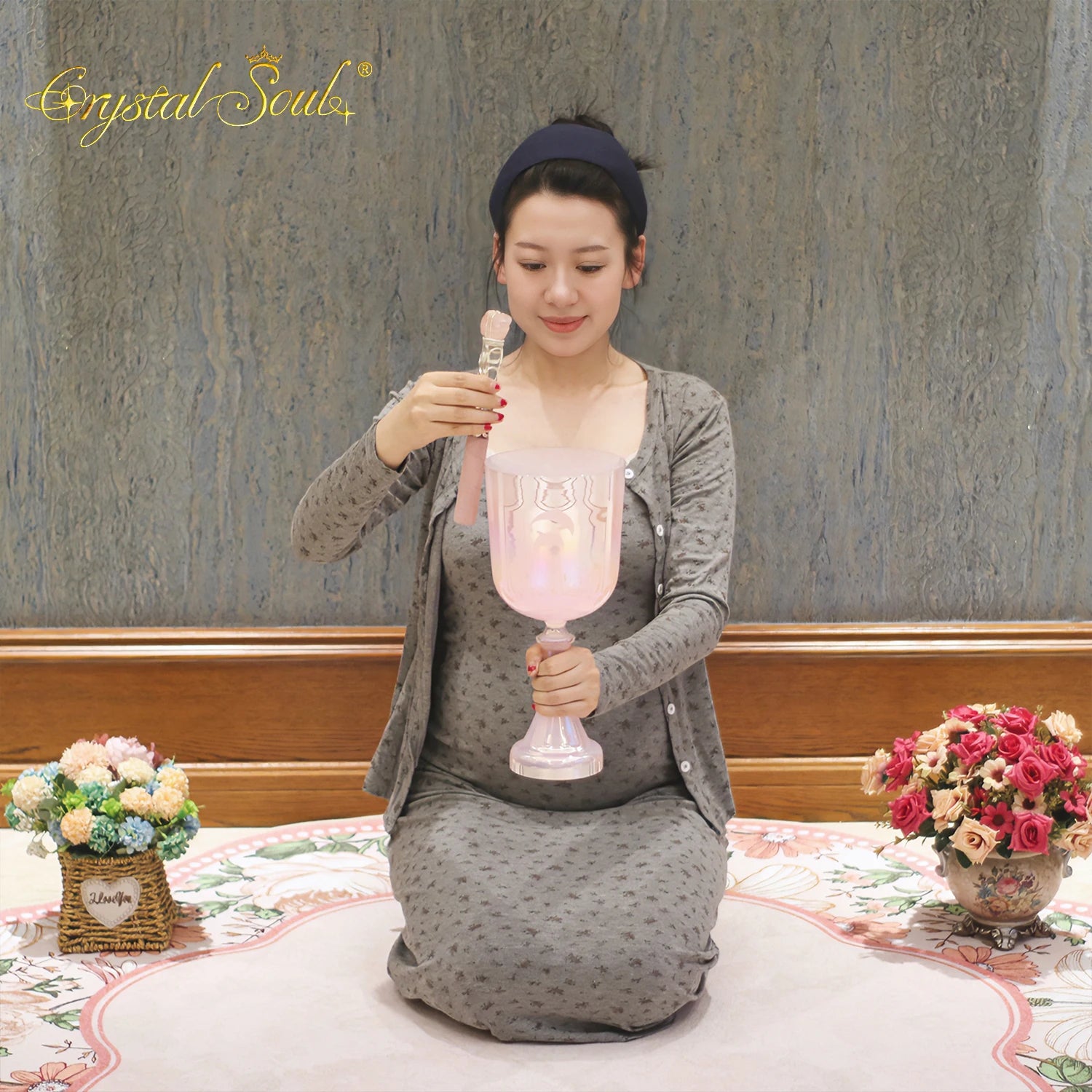Pink Crystal Singing Chalice-ToShay.org