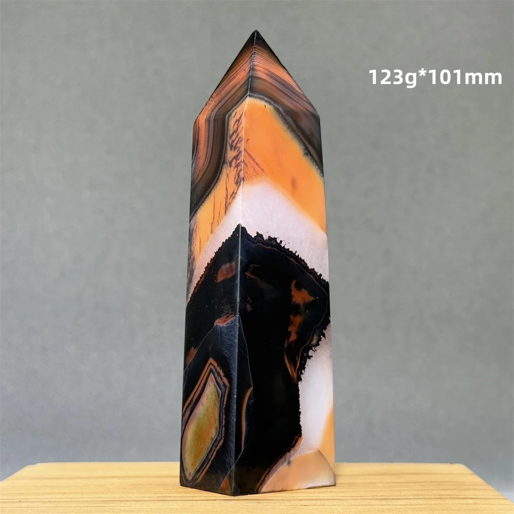 Orange Striped Agate Obelisk-ToShay.org