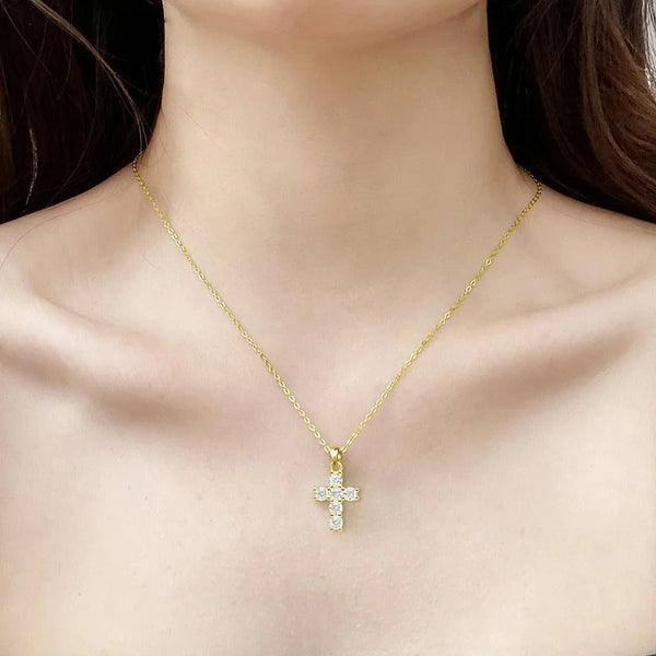 Gold Cross Pendant Necklace-ToShay.org