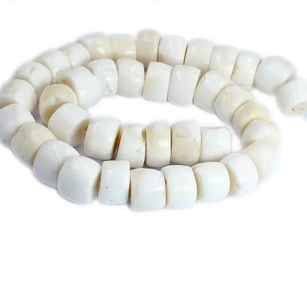 White Coral Rondelle Beads-ToShay.org