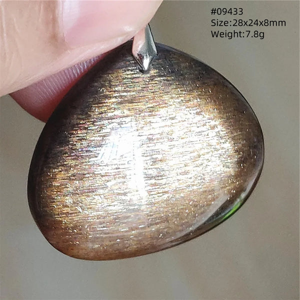 Black Moonstone Sunstone Pendant-ToShay.org