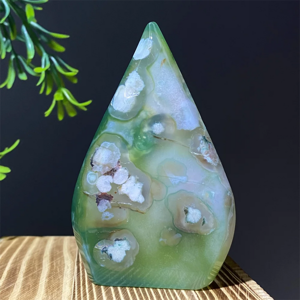 Green Flower Agate Flame-ToShay.org