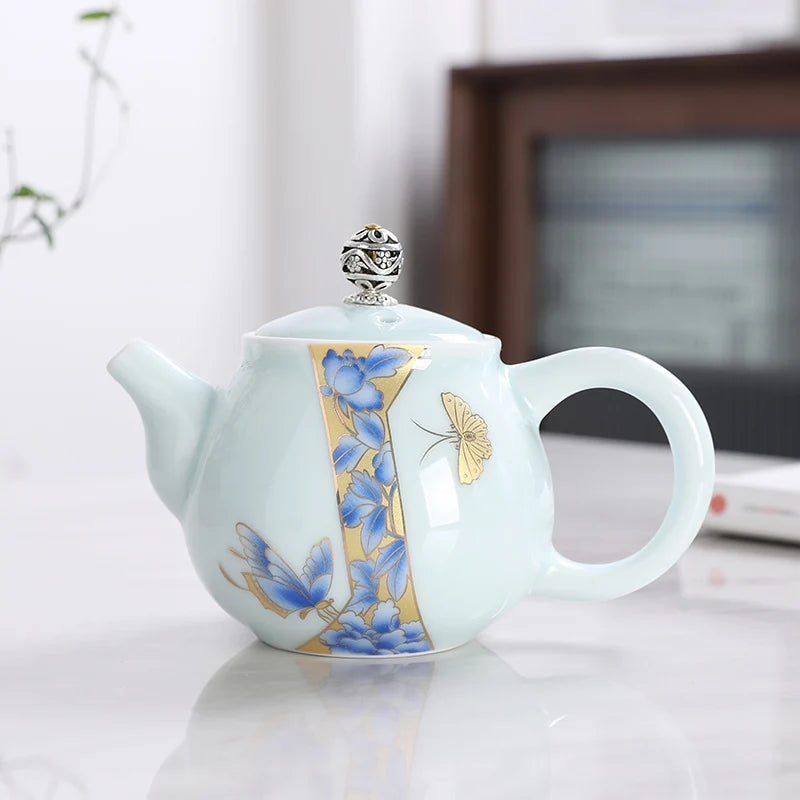 White Painted Porcelain Teapots-ToShay.org