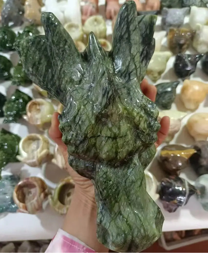 Green Tree Jade Dragon Head-ToShay.org