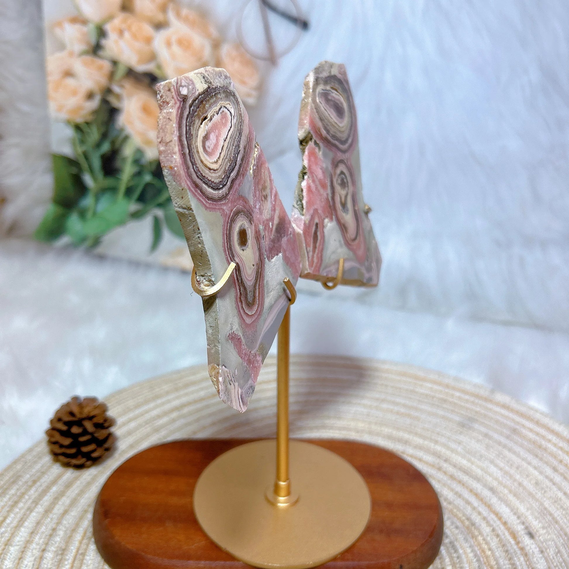Pink Rhodochrosite Butterfly Wing-ToShay.org