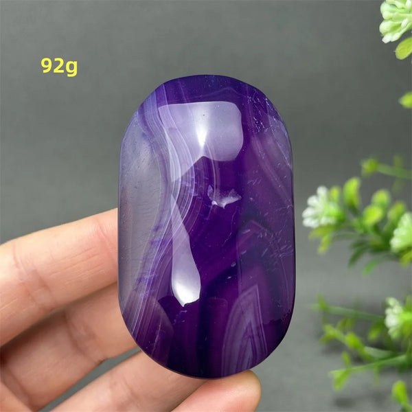 Purple Agate Palm Stone-ToShay.org