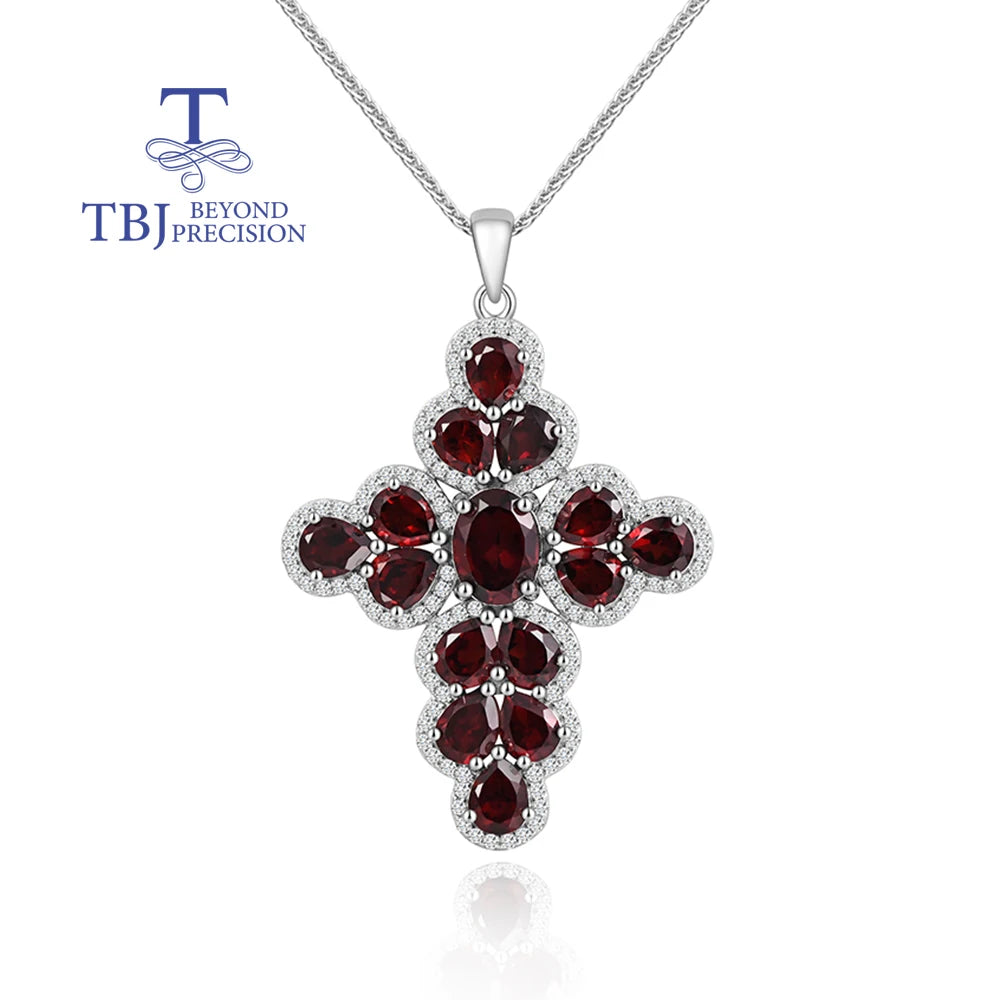 Red Garnet Cross Pendant-ToShay.org