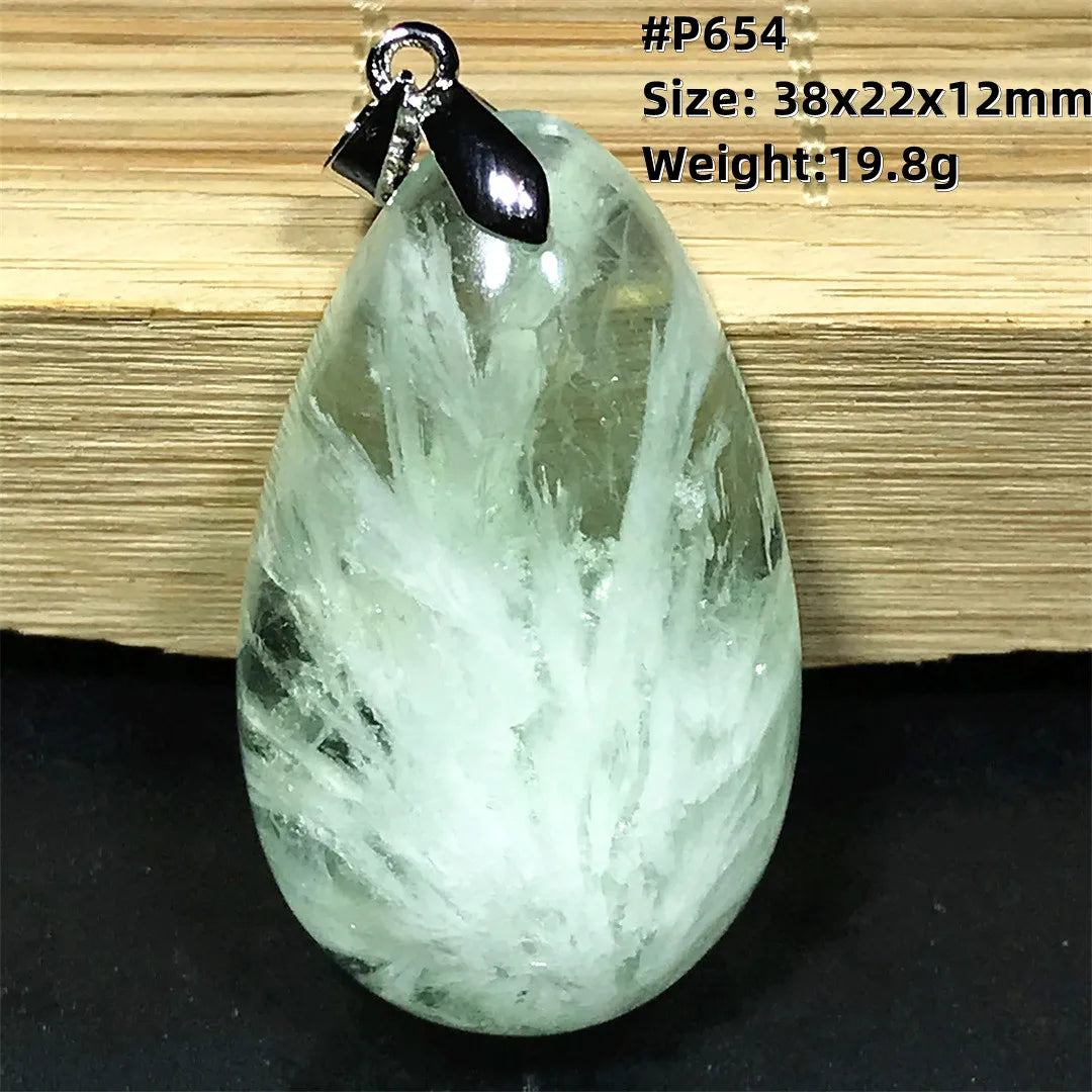 Green Feather Fluorite Pendant-ToShay.org