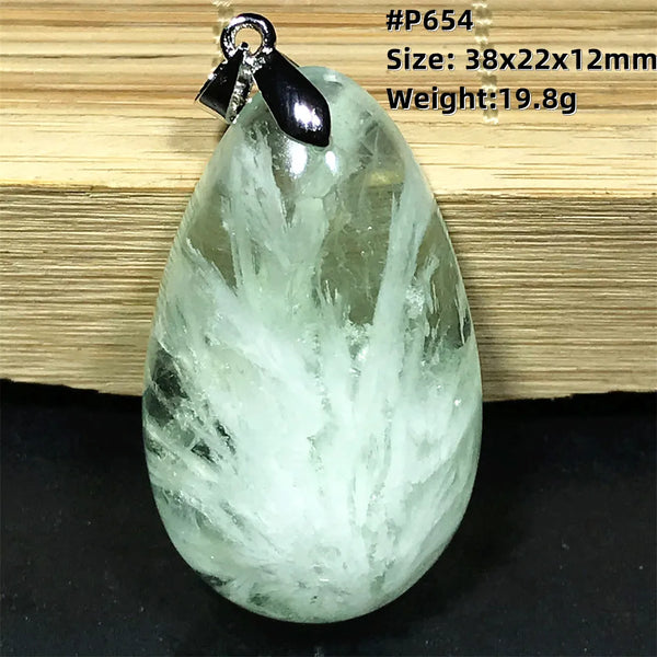 Green Feather Fluorite Pendant-ToShay.org