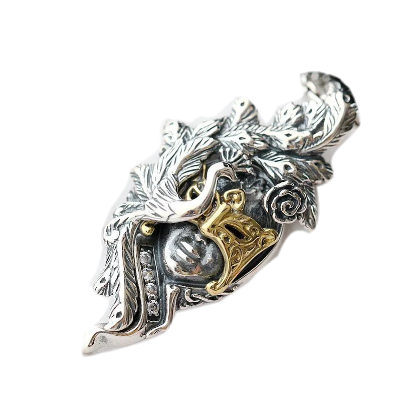 Silver Peacock Mask Pendant-ToShay.org