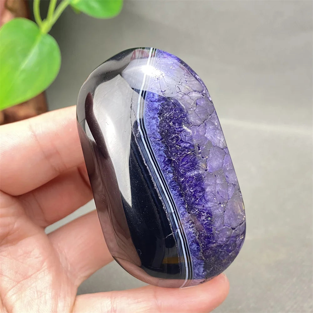 Purple Agate Palm Stone-ToShay.org