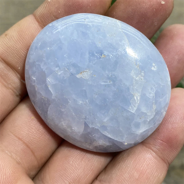 Blue Celestine Palm Stone-ToShay.org