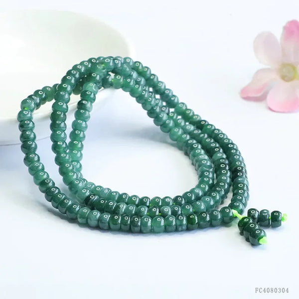 Green Emerald Stone Mala-ToShay.org