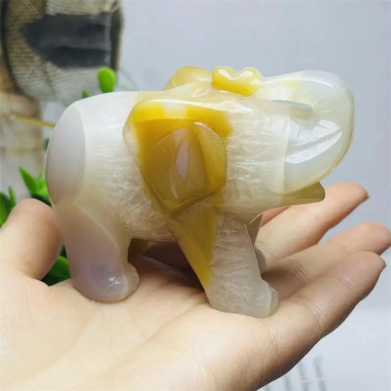 White Agate Elephant-ToShay.org