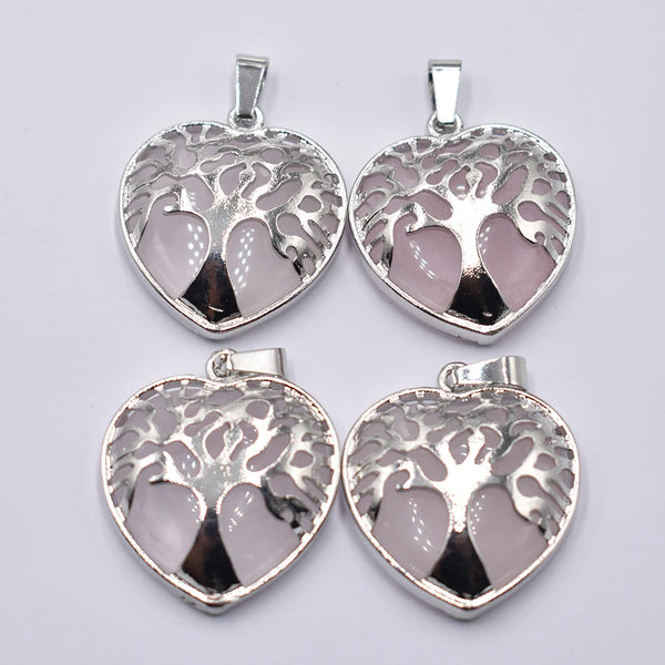 Mixed Crystal Tree Heart Pendants-ToShay.org